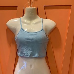 Light blue cropped top